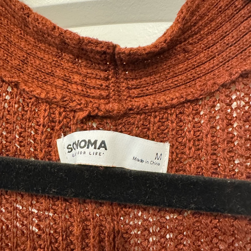 Women's Brown/Rust Open Front Cardigan Sweater - Picture 2 of 4
